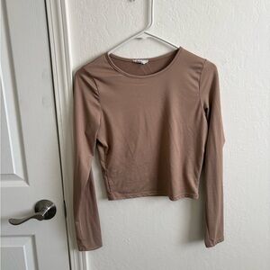 Elegant Tan Long Sleeve Women's Top